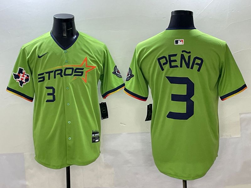 Men Houston Astros #3 Pena Green three generations Joint Name 2025 Nike MLB Jersey style 8